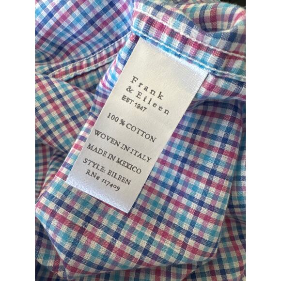 FRANK & EILEEN "Eileen" Relaxed  100% Cotton Blue Red Pink Button Down Shirt XL - Picture 7 of 10